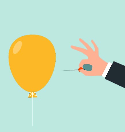 Balloon and Needle to Show Stress Release