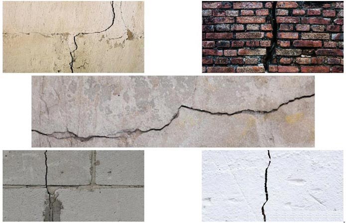 Crack types and direction as well as shape